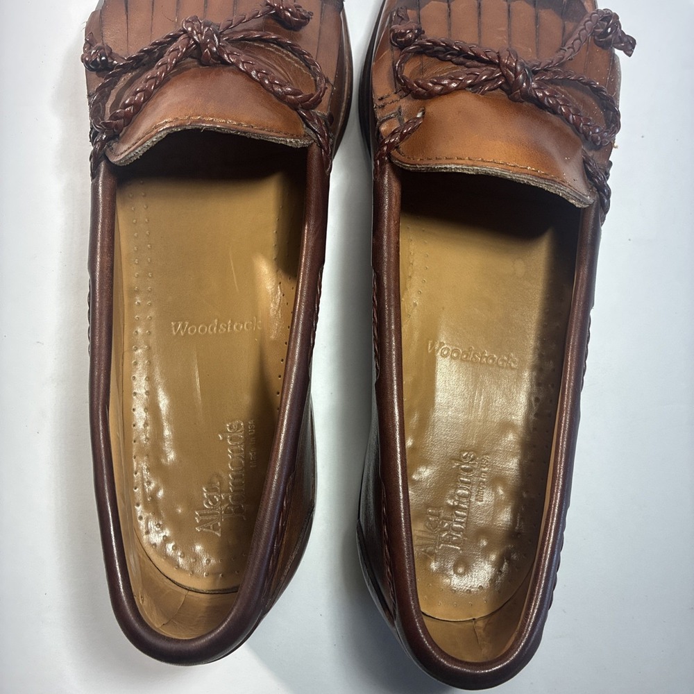 Allen Edmonds Woodstock Kiltie Slip On Loafer Brown Dress Shoes Size 8.5C USA - Picture 8 of 15